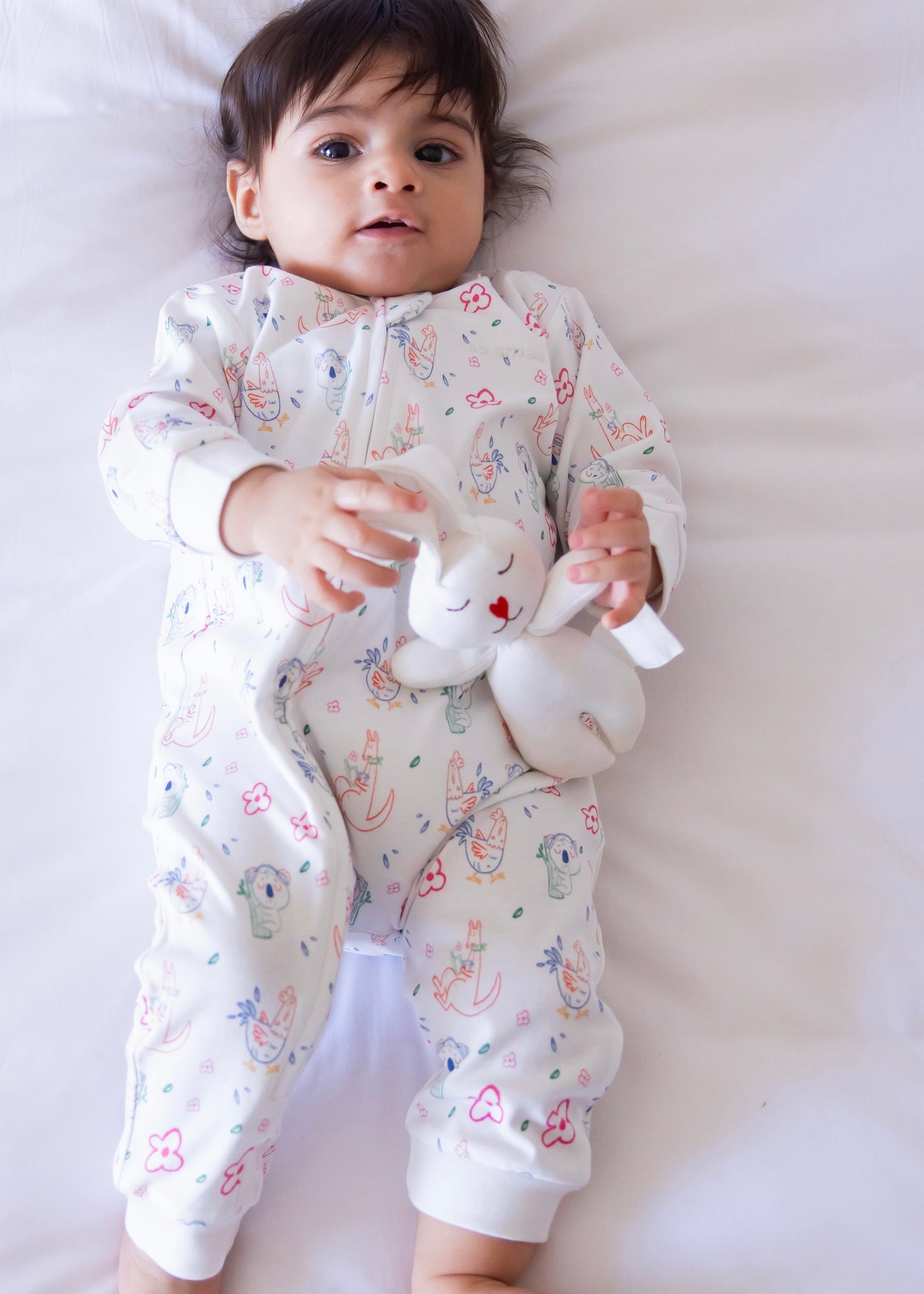 Organic Footless Zipper Onesie- Lazy. Daisy. Dreams