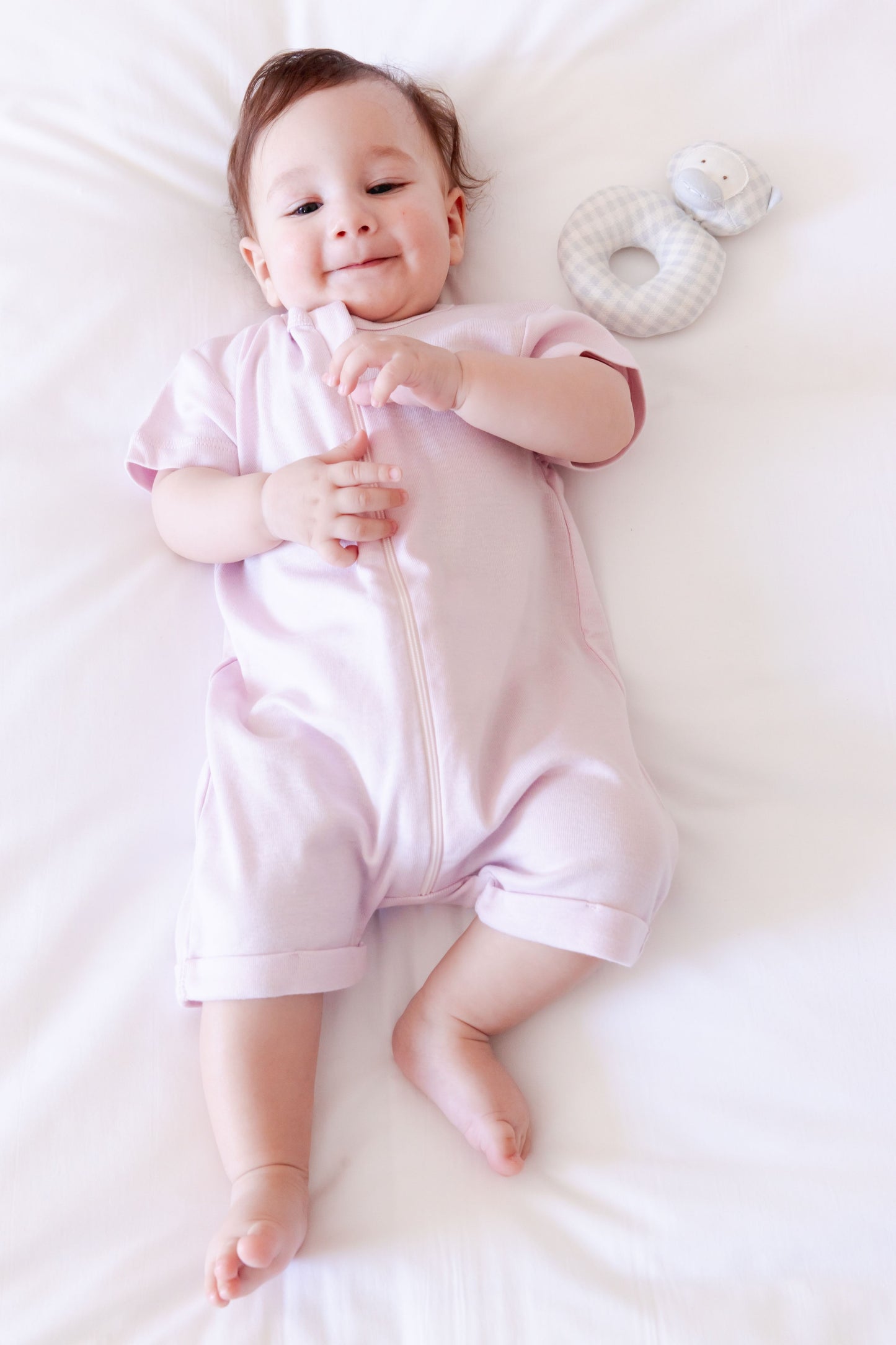 Organic Half-Sleeved Romper- Bon Bon