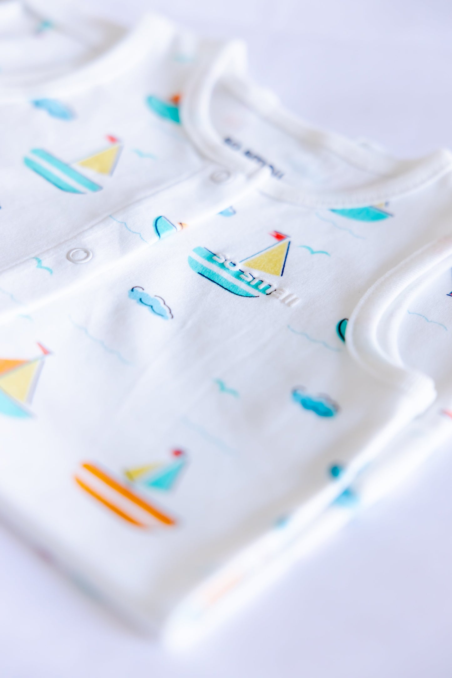 Organic Sleeveless Romper- Let’s Sail Away Baby