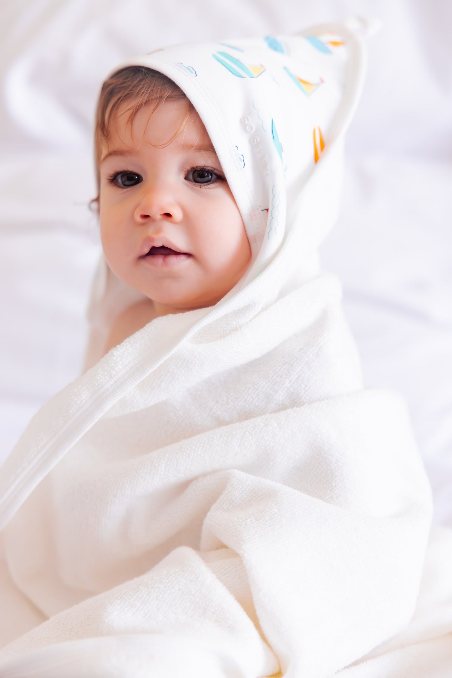 Organic Hooded Bath Towel- Let’s Sail Away Baby