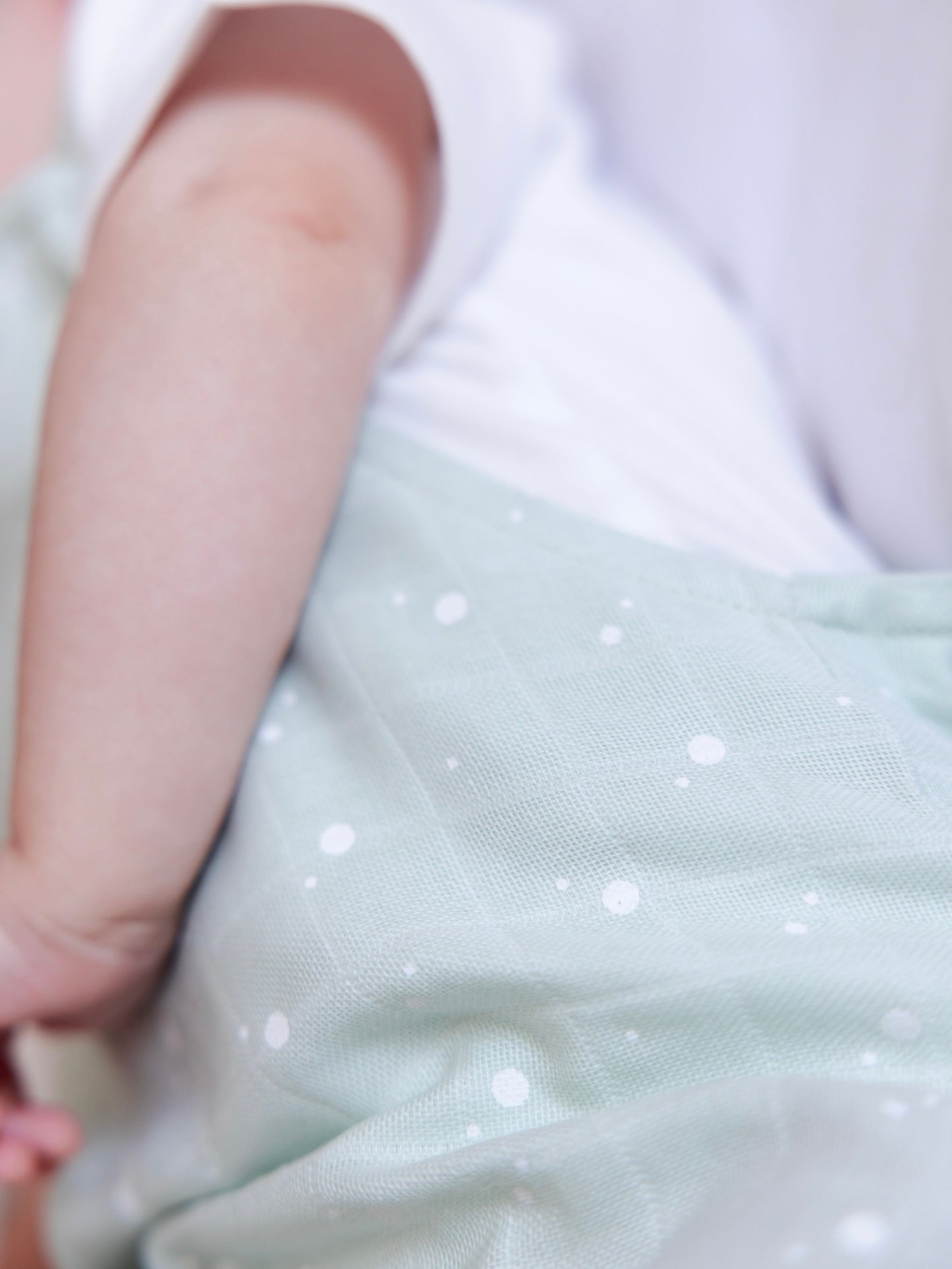 Organic Two-Piece Set (White Bodysuit+ Mint & Milk Muslin Jumpsuit)